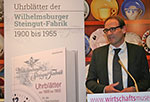 Johannes Barotanyi, Innungsmeister der Wiener-Uhrmacher, Buchprsentation Uhrbltter der Wilhelmsburger Steingut-Fabrik am 12. Dezember 2013